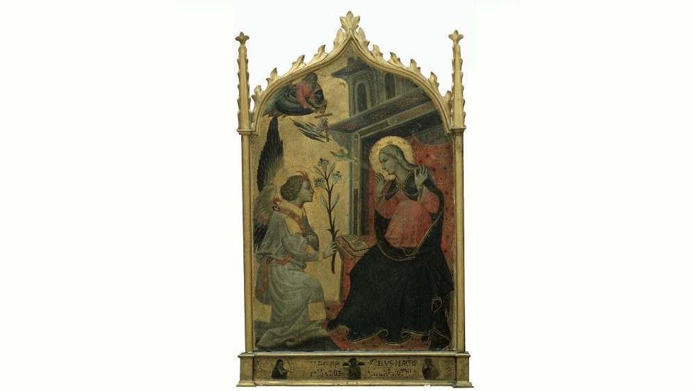 Giovanni dal Ponte, Annunciazione, particolare da Trittico, 1435, Palazzi Apostolici Vaticani
