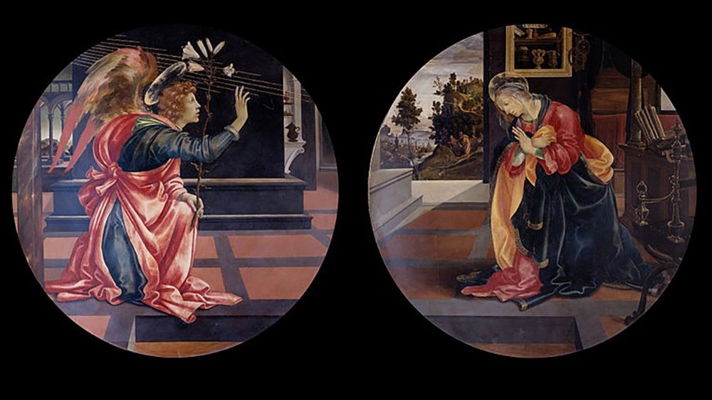 Filippino Lippi, Angelo annunciante e Vergine annunciata, 1483-1484, Musei Civici, San Gimignano