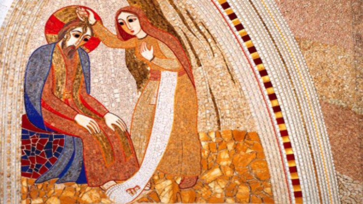 P. Rupnik: Mária megkeni Jézust nárduszolajjal Betániában