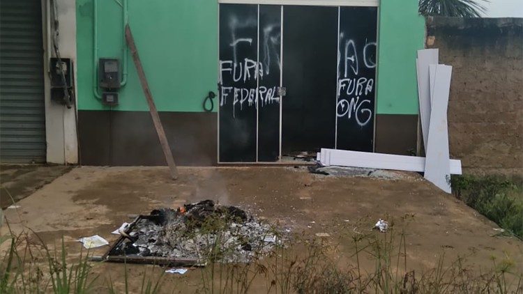 Sede da Associação das Mulheres Munduruku Wakoborûn, atacada nesta quinta-feira (25)