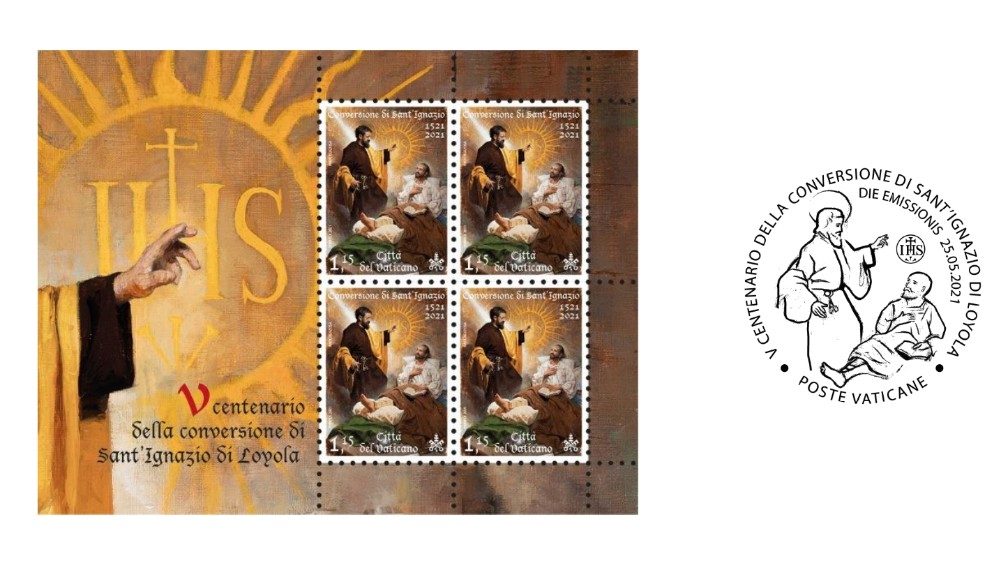 2021.05.04 Francobollo e annullo postale speciale die emissionis V centenario della conversione di Sant Ignazio di Loyola
