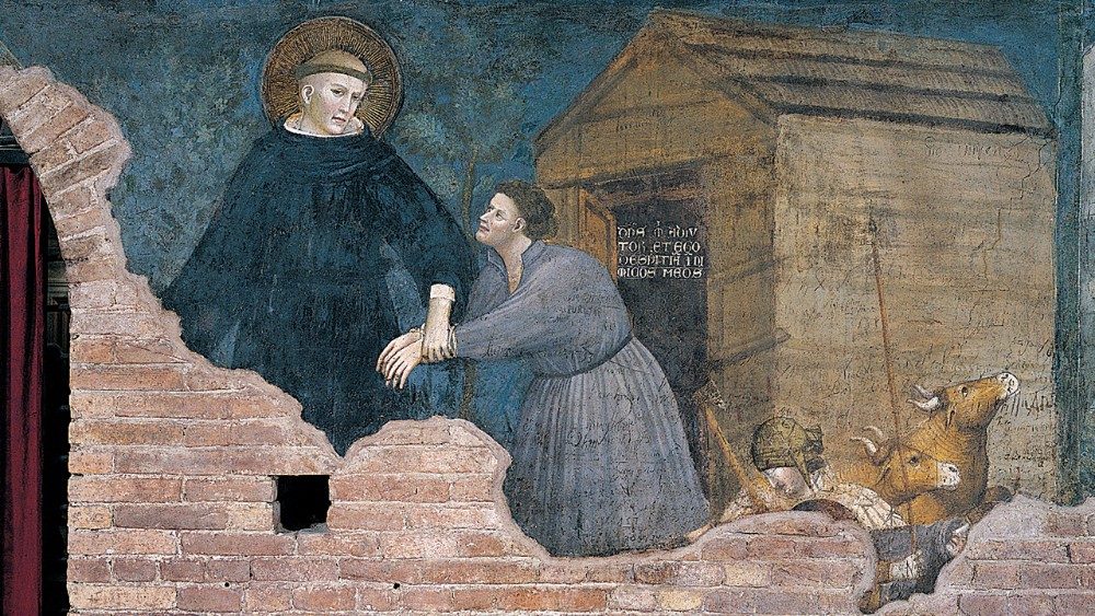 San Nicola da Tolentino libera un carcerato, affresco