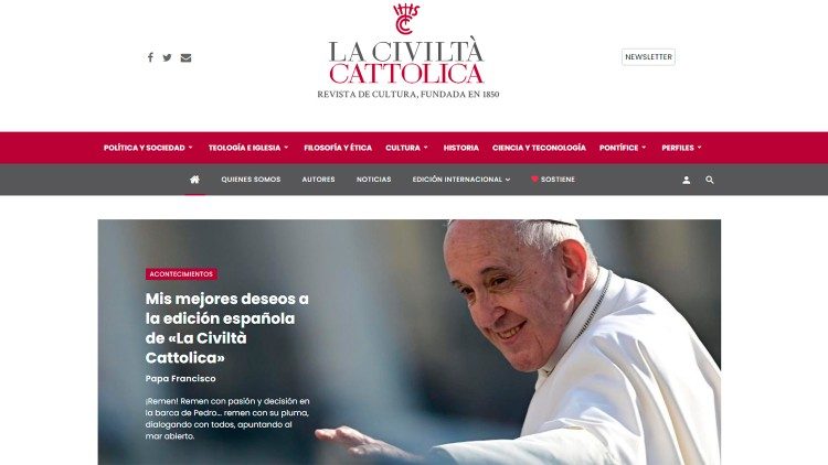 Zaglavlje web stranice časopisa La Civiltà Cattolica na španjolskom jeziku 