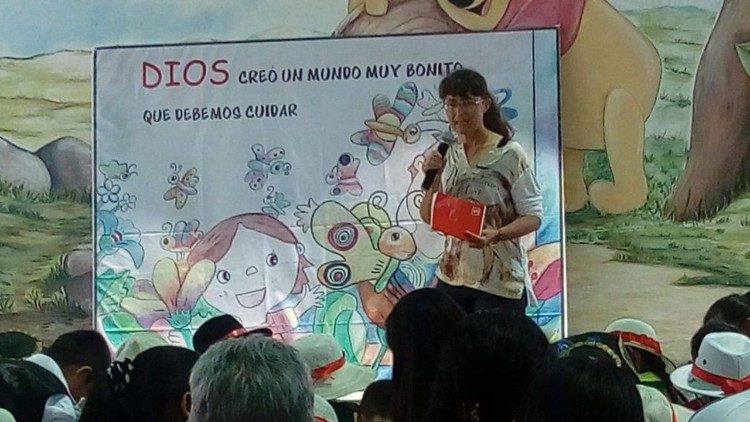 Nadia alla presentazione dell'Anno Scolastico 2019 degli asili di Nuevo Chimbote