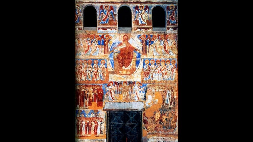 Giudizio finale, 1072-1087, affresco, controfacciata Chiesa Sant’Angelo in Formis, Capua, Caserta.