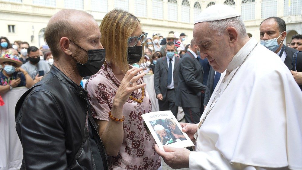 Vania Munari con el Papa
