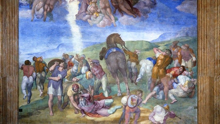 Michelangelo: Bekehrung des Paulus (Fresko im Vatikan)