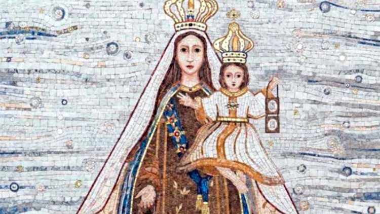 Mosaico de la Virgen del Carmen.