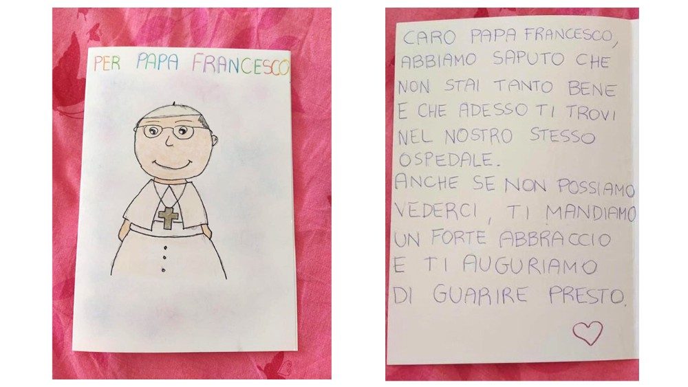 教皇フランシスコと同じジェメッリ病院に入院中の子どもたちのメッセージ