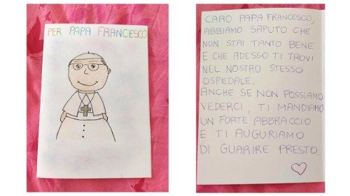 Niños de la sala de oncología del Hospital Gemelli escriben al Papa