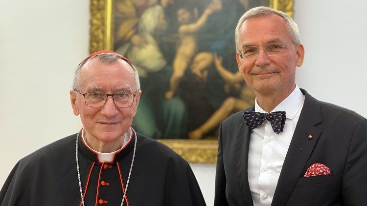 Vatican Secretary of State, Cardinal Pietro Parolin and Michael Feldkamp
