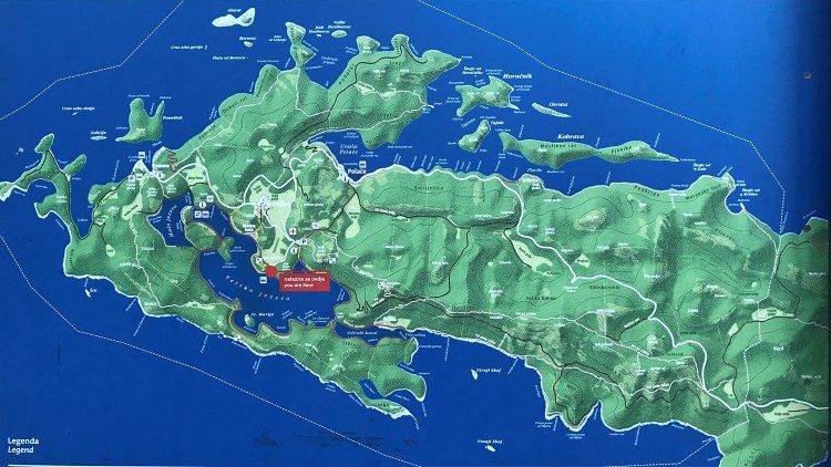 La mappa del Parco nazionale, che occupa un terzo dell'Isola, la parte a nord