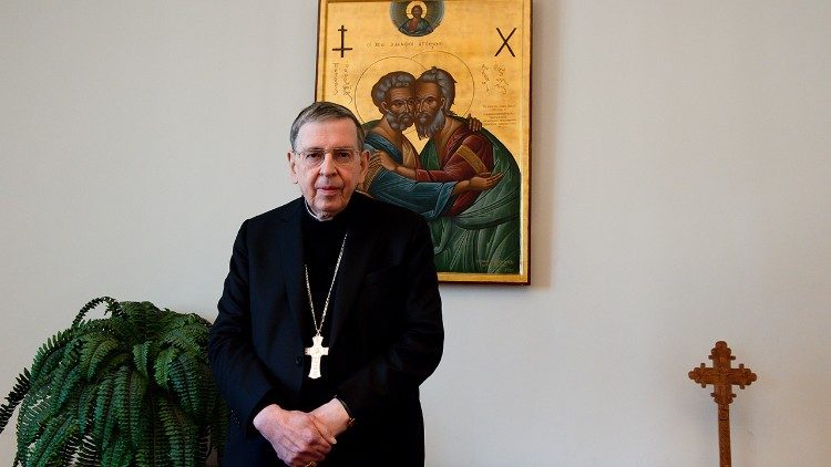 Cardinal Koch in the offices of his Dicastery