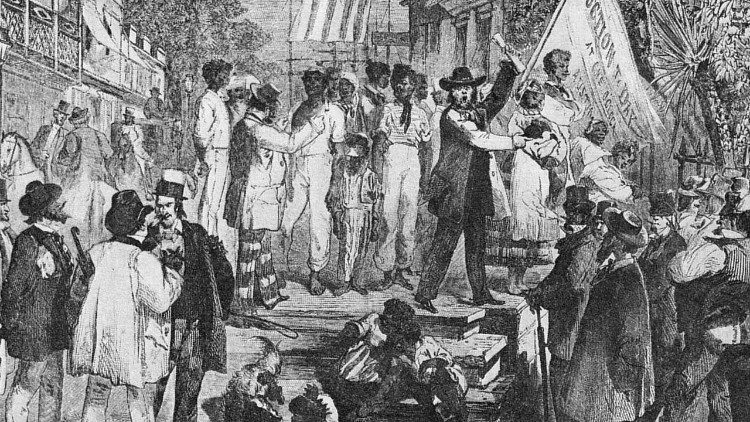 Mercado de escravos em Richmond (Virgínia) em 1861