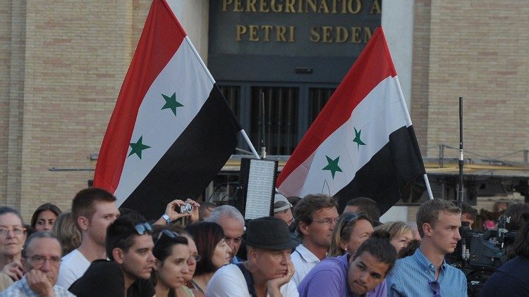 Veillée de prière pour la Syrie, place saint-Pierre de Rome, le 7 septembre 2013.