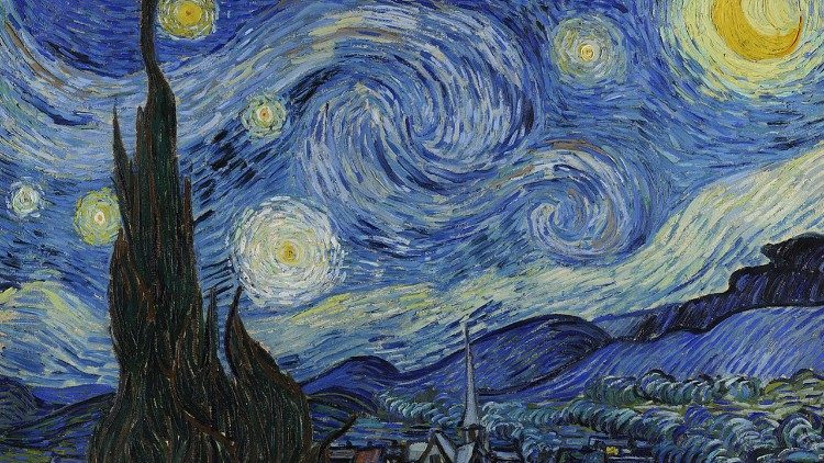 La “Notte stellata” (dipinto di Vincent van Gogh). “Prima sogno i miei dipinti - ha scritto il pittore olandese - poi dipingo i miei sogni”.