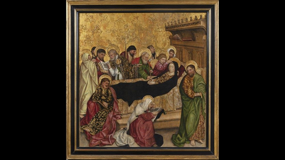 Antoine de Lonhy, Dormitio Virginis, 1470 ca. Tempera e oro su tavola, trasportati su tela Torino, collezione privata (in deposito presso Palazzo Madama - Museo Civico d’Arte Antica)