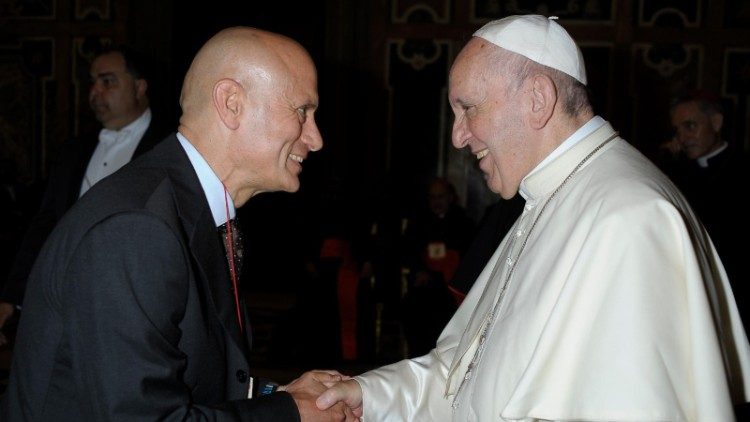 Luca Fiorani con Papa Francesco