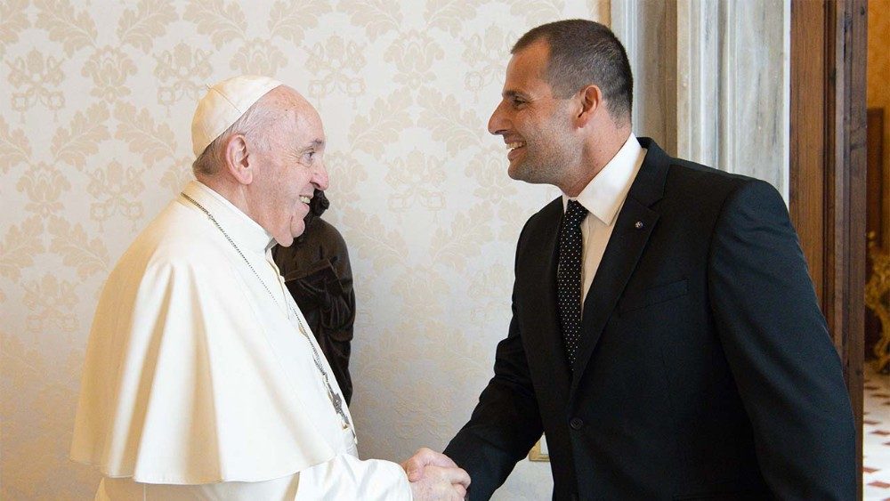 Záber zo stretnutia s pápežom