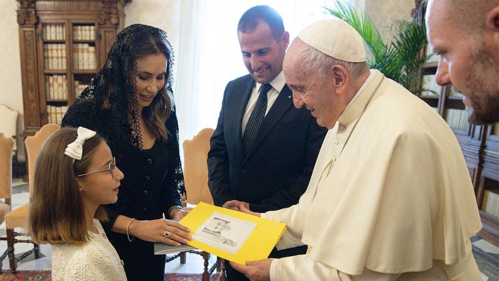 Záber zo stretnutia s pápežom