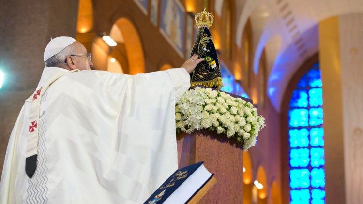 El Papa Francisco en su visita a Nuestra Señora de Aparecida.