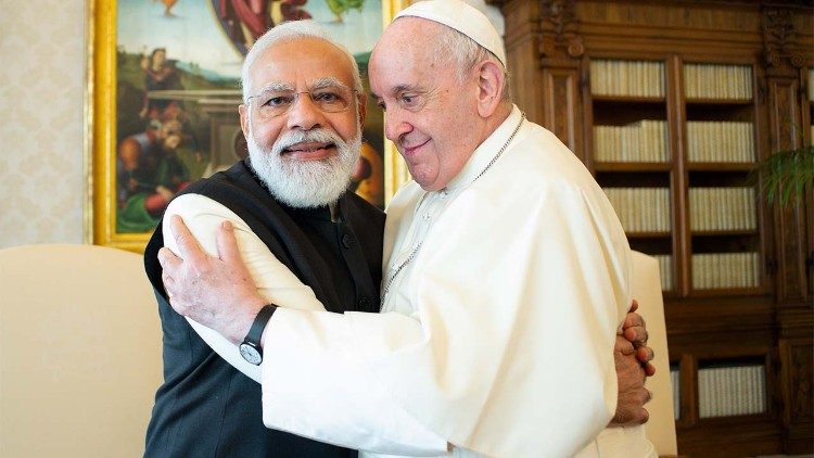 Franziskus am Samstag mit dem indischen Premierminister Narendra Modi
