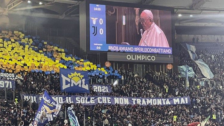 Allo Stadio Olimpico, prima di Lazio Juventus, le parole di Papa Francesco nell'udienza in Vaticano con i partecipanti alla partita "Fratelli tutti"