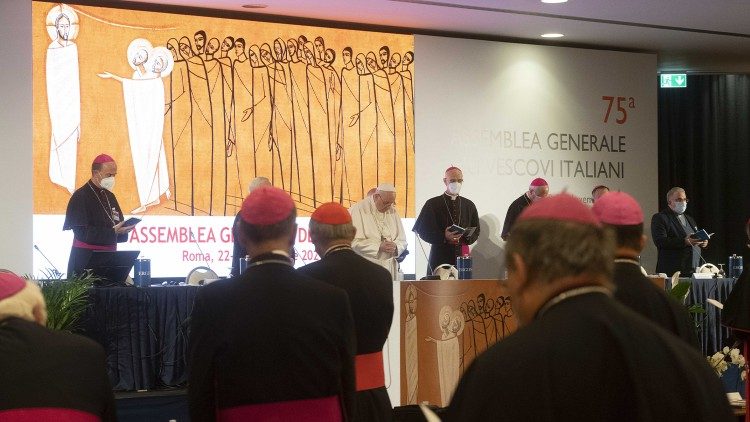 Luni, 22 noiembrie 2021, papa Francisc a luat parte la adunarea plenară a episcopilor italieni.