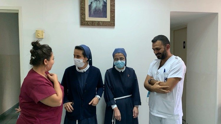 Nurses working in Saint Joseph Hospital in Beirut