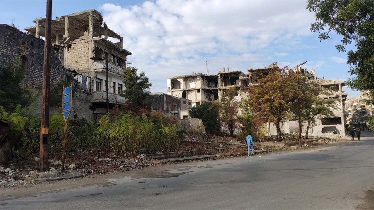 Homs, en grande partie détruite par la guerre.