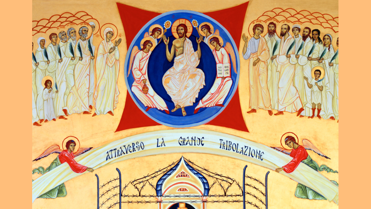 L’Icona dei Nuovi Martiri e dei testimoni della fede del XX secolo, dipinta da Renata Sciachì della Comunità di Sant’Egidio (altare maggiore della Basilica di San Bartolomeo all'Isola).