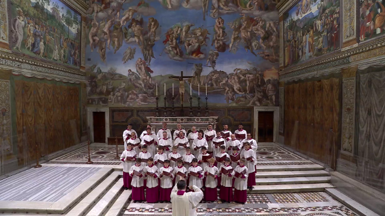 I cantori della Cappella Musicale Pontificia Sistina, diretti dal maestro Marcos Pavan