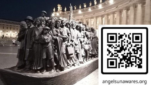 Vatikan: QR-Code zu Migranten-Skulptur am Petersplatz