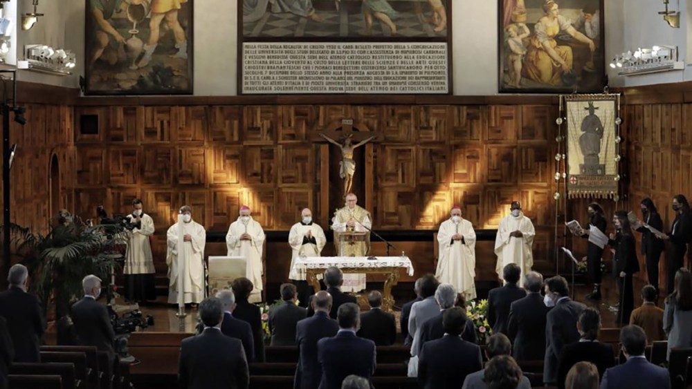 2021.04.18 card. Parolin ha celebrato la Santa Messa stamattina all'Università Cattolica di Milano