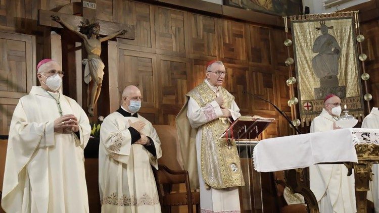 Il cardinale Parolin alla Messa di stamattina all'Università Cattolica di Milano