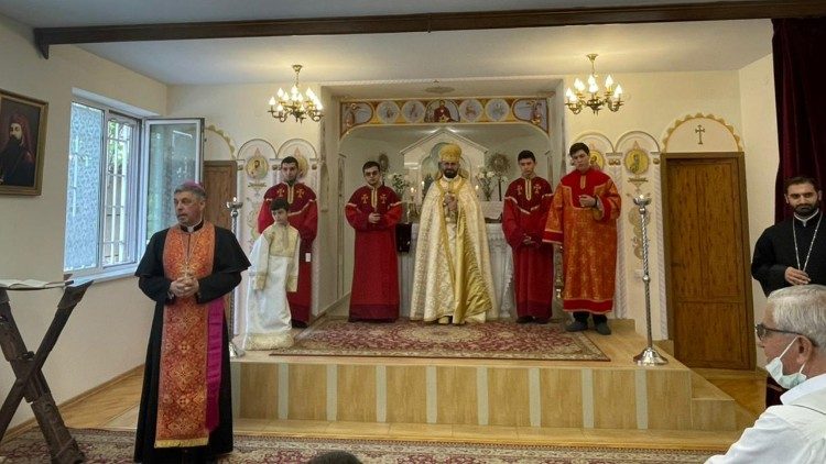 The blessing ceremony was held at the end of Sunday's Divine Liturgy