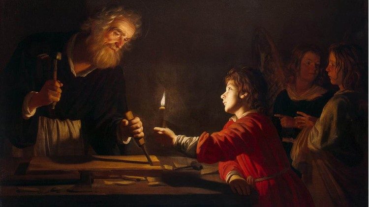 San Giuseppe e il giovane Gesù (Gerrit Van Honthorst, 1630)