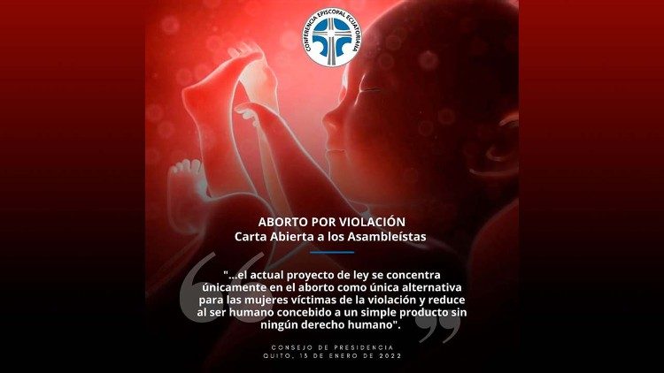Conferencia episcopal ecuatoriana llama a los miembros de la Asamblea Nacional a salvaguardar la vida desde su concepción hasta la muerte.