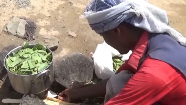 Iêmen: famílias cozinham folhas para sobreviver