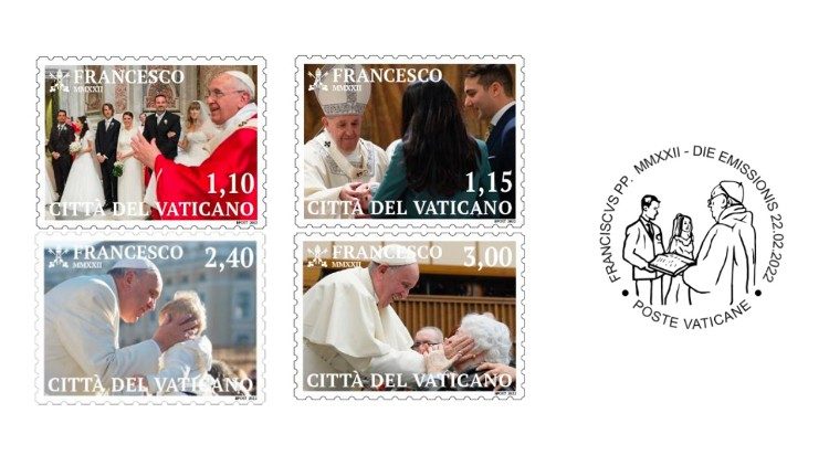 Znamke, ki obeležujejo pontifikat papeža Frančiška v letu 2022, so povezane z dejavnostmi in pobudami v letu družine.