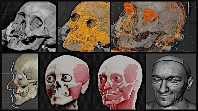 A evolução do trabalho: do crânio à face reconstruída