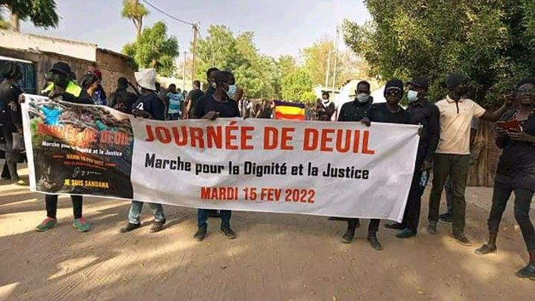 Marche citoyenne pour la dignité et la justice à Ndjamena (capitale), au Tchad, le 15 février 2022. (Vatican Media)
