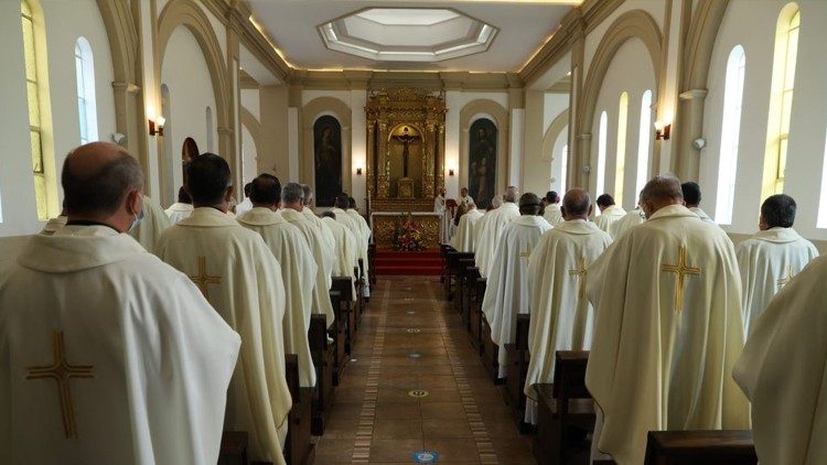 Celbración eucarística durante plenaria del episcopado de febrero pasado realizada de forma presencial.