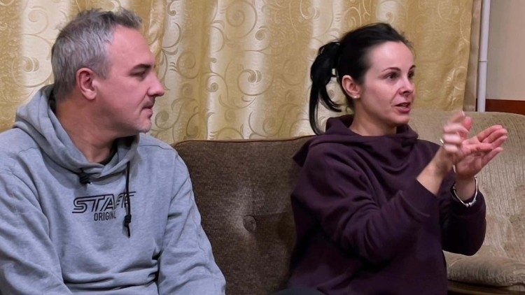 Oleg y Olena, refugiados ucranianos de Odessa 