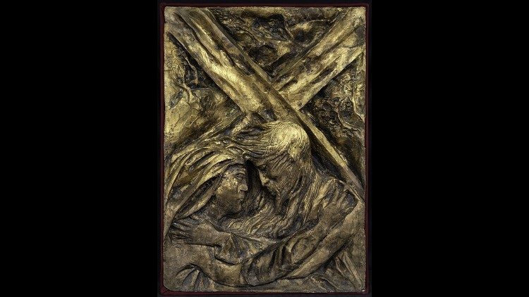 Pericle Fazzini (Grottammare, 1913 – Roma, 1987)  Via Crucis – Gesù incontra la madre, 1957-1958 bronzo, 97 x 70 cm Città del Vaticano, Musei Vaticani