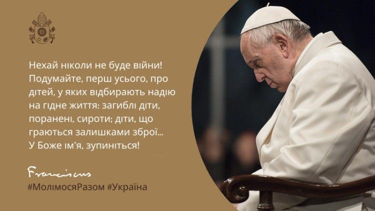 2022.03.12 Tweet del Papa in ucraino 12 marzo