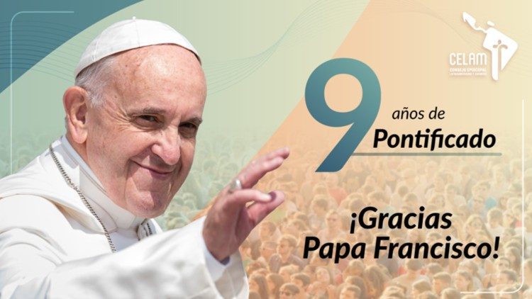El CELAM saluda al Papa en su 9° aniversario de Pontificado.
