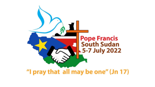 Geslo in logotip apostolskega potovanja v Južni Sudan