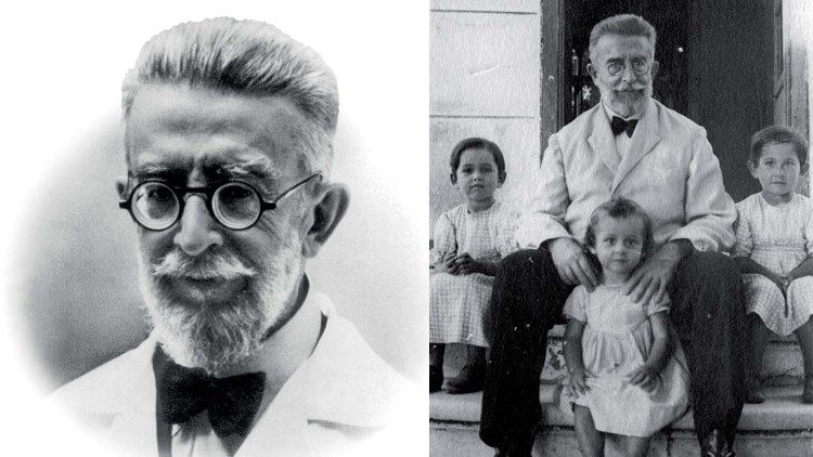 El doctor José Gálvez Ginachero y su familia