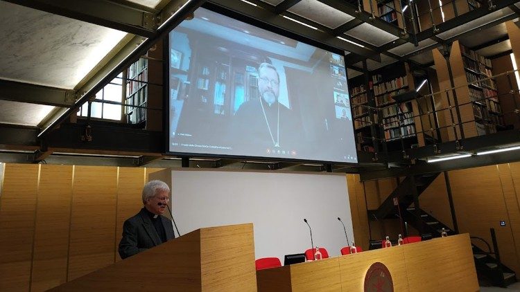 Der griechisch-katholische Kiewer Großerzbischof Swjatoslaw Schewtschuk war per Video zugeschaltet